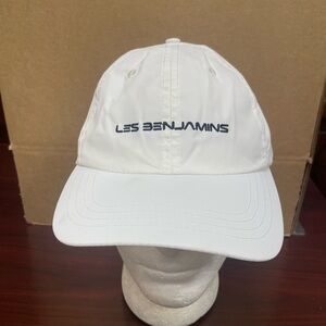 Les Benjamins Spell Out Nylon White Baseball Cap Hat Streetwear Adjustable